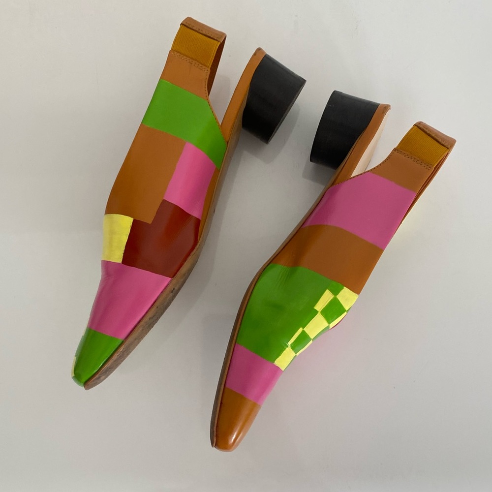 Everlane handpainted slingbacks in Color-Block Party - Picture 3 of 7